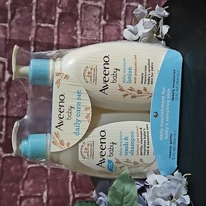 Aveeno 🦊 Baby Daily Care Set Daily Moisture Wash, Shampoo & Lotion NWT 12 oz